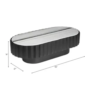 MILLERRUN BLACK COFFEE TABLE 16 (IN) 8