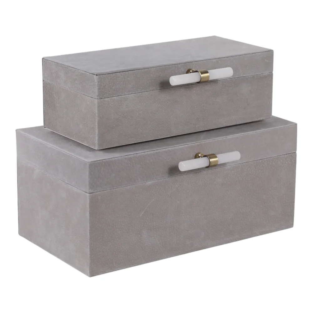 HARPERVIEW SET OF 2 GRAY BOXES 7 (IN)