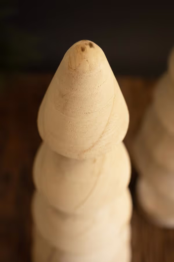 Set of 2 Turned Wood Christmas Trees