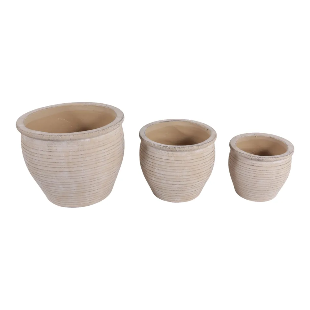 LUTHERHOLM SET OF 3 BROWN PLANTER 8 (IN)