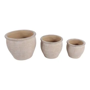 LUTHERHOLM SET OF 3 BROWN PLANTER 8 (IN) 5
