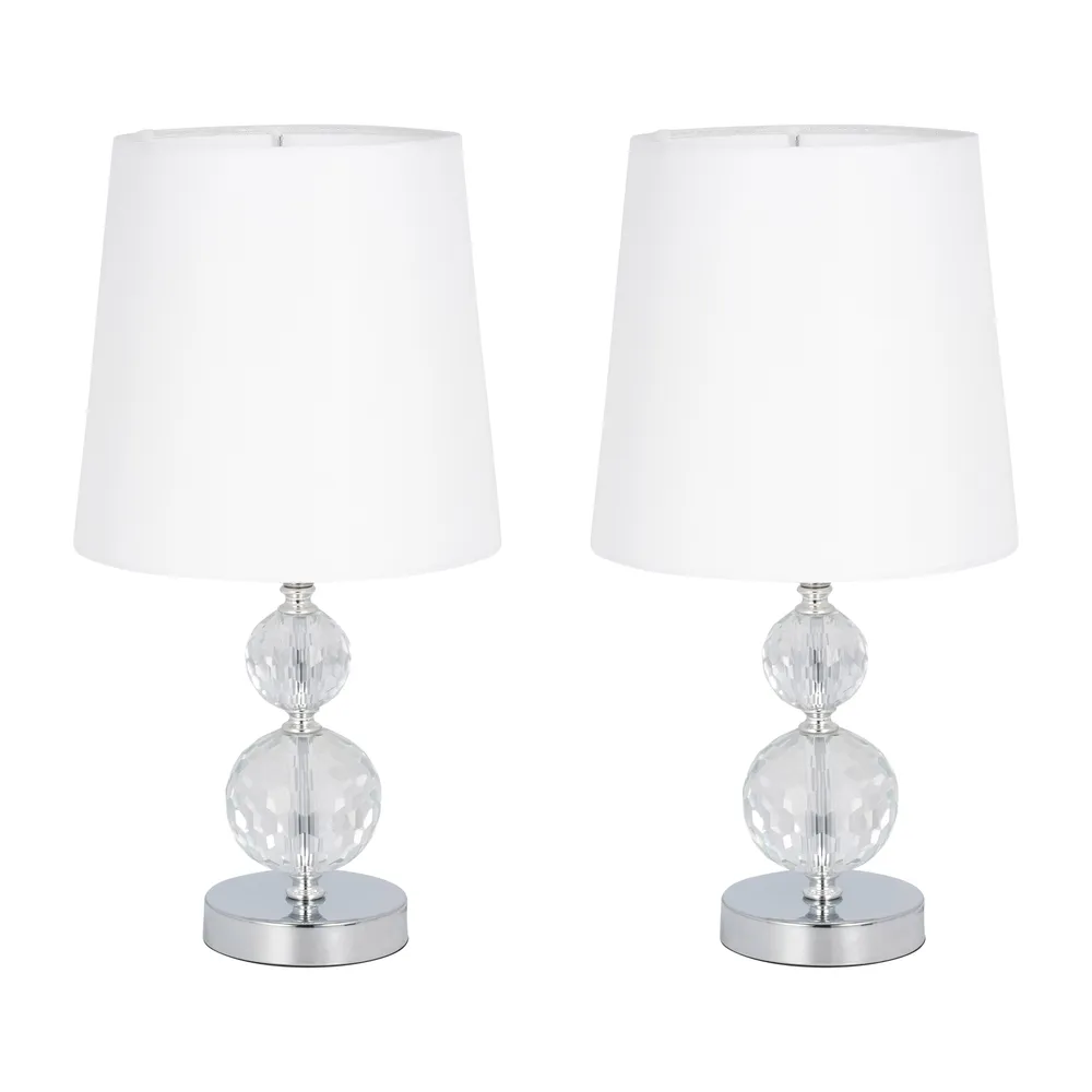 AMBERFIELD SET OF 2 SILVER LAMPS 19 (IN)
