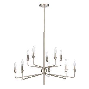 Saginaw 34'' Wide 10-Light Chandelier - Satin Nickel 2