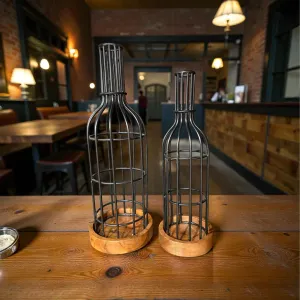 Wine House Lanterns Set of 2 L - 5x5x14in S - 4x4x12in 2