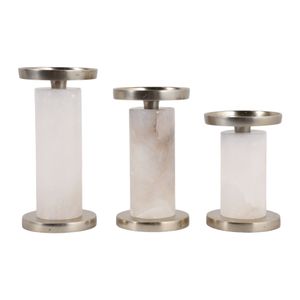 FALLONDALE SET OF 3 WHITE CANDLE HOLDER 7 (IN) 4