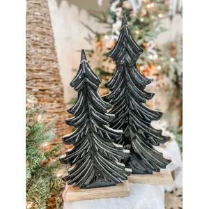 Black & Silver Wooden Tree 9x20in 3