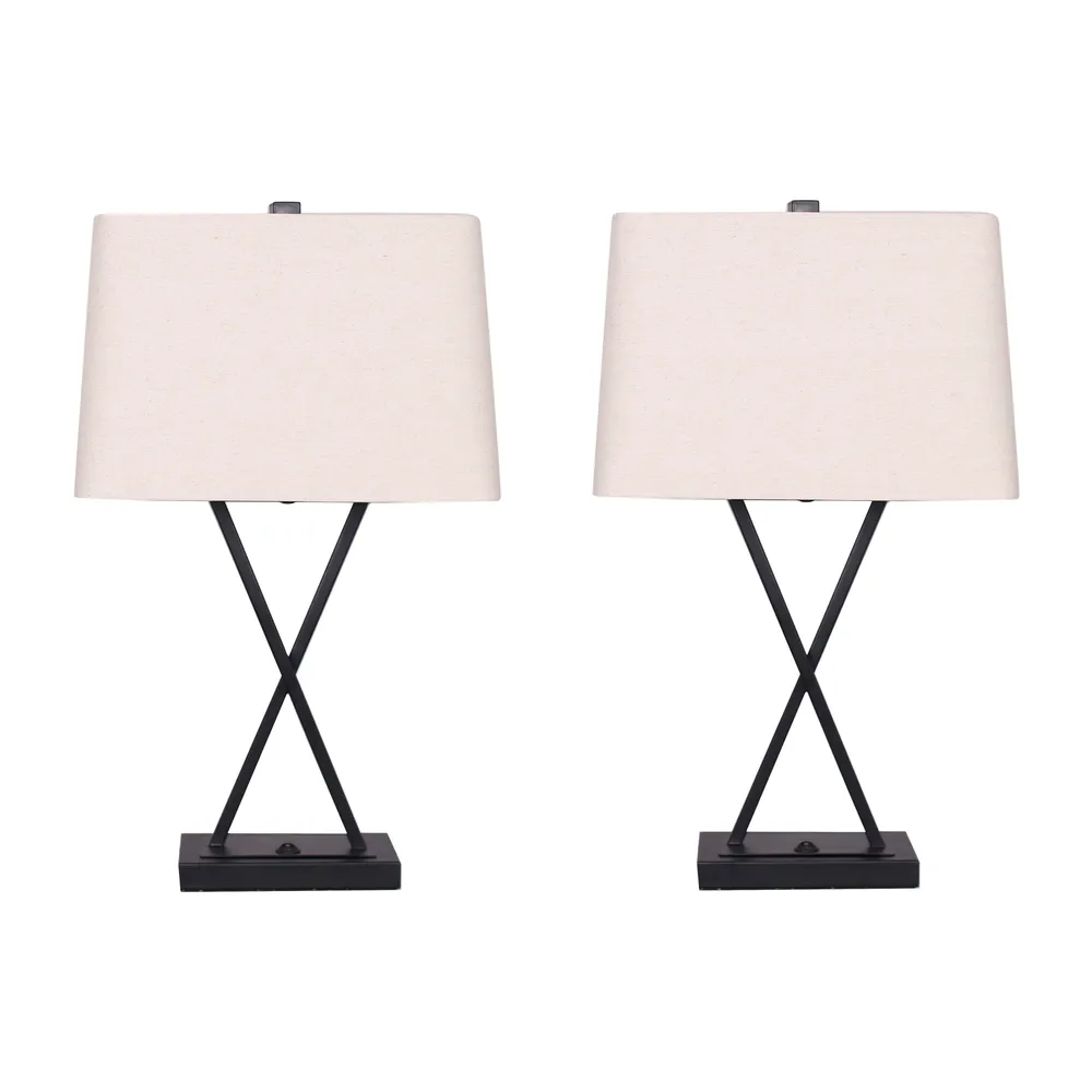 LYNNWAY SET OF 2 BLACK LAMPS 25 (IN)