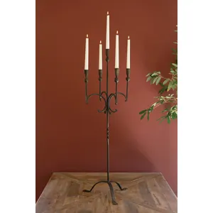 Forged-Iron Rustic Five Taper Candelabra 1