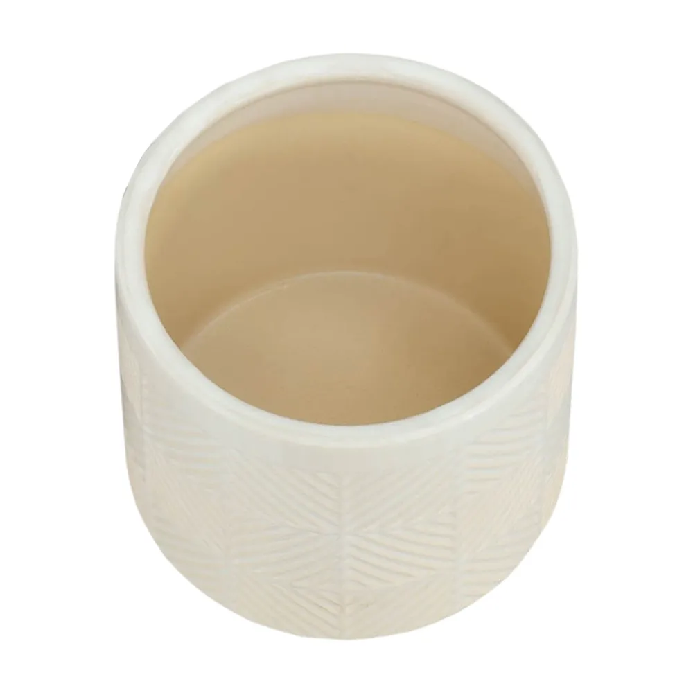 EMMETLAKE SET OF 2 WHITE PLANTER 8 (IN)