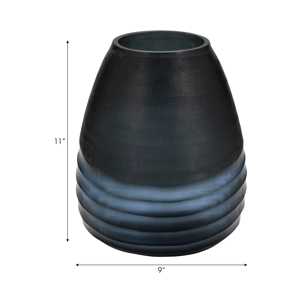 CARTERHAVEN BLUE GLASS VASE 11 (IN)