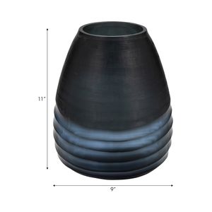 CARTERHAVEN BLUE GLASS VASE 11 (IN) 10