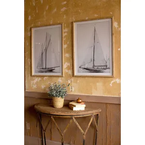 Set of 2 Framed Sailboat Prints Under Glass 2