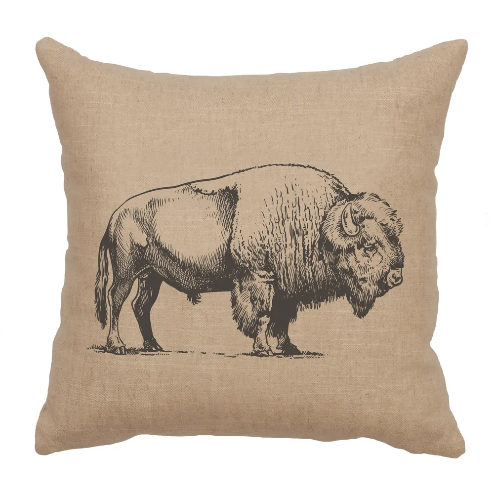Image Pillow - Buffalo - Linen Natural