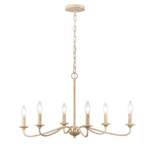 Ellisville 30'' Wide 6-Light Chandelier - Antique Cream 1