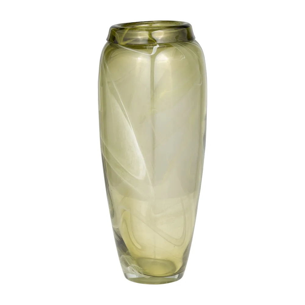 SOLCREST GREEN GLASS VASE 14 (IN)