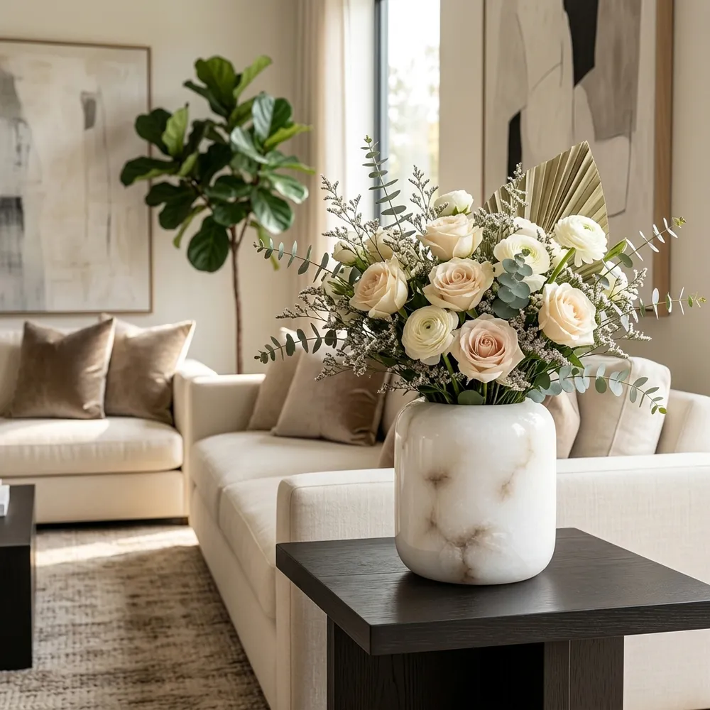 ALCOTTWELL WHITE VASE 8 (IN)