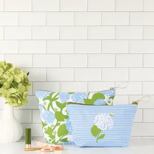 Hydrangea Bloom Large Essential Canvas Pouch Set of 2 2