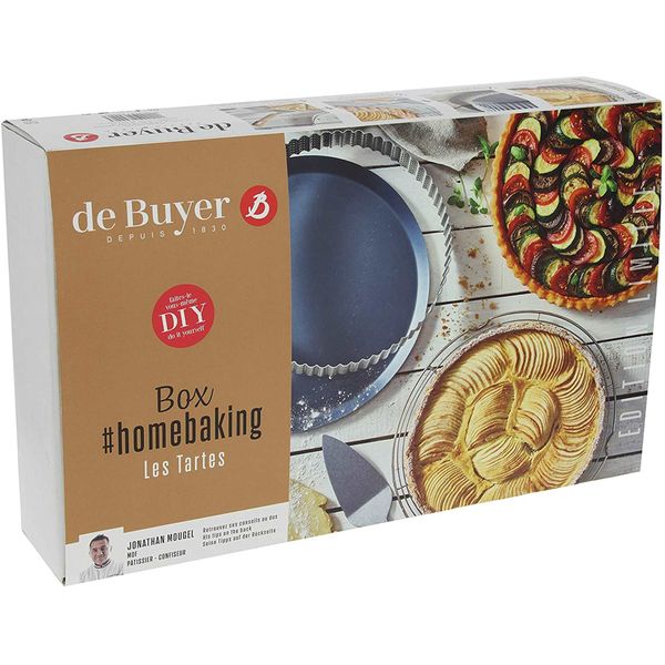 DEBUYER Home Baking Box Tarts, 4pc Set, 9.4 x1"/24x3cm 