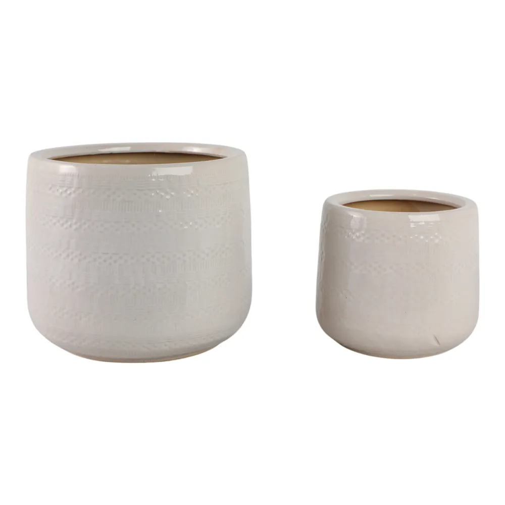 PEYTONLAKE SET OF 2 WHITE PLANTER 10 (IN)