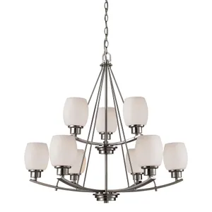 Casual Mission 29'' Wide 9-Light Chandelier - Brushed Nickel 1