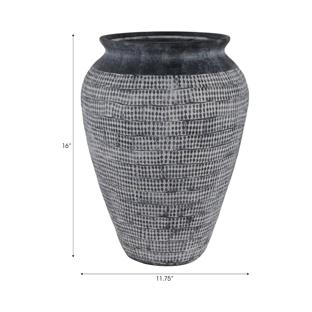 CARLINLAKE BLACK VASE 16 (IN)