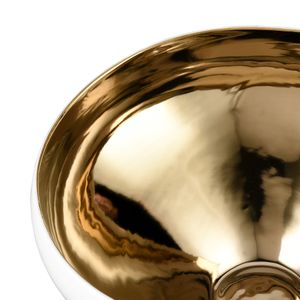 Greer Bowl - Tall White and Gold Glazed 4