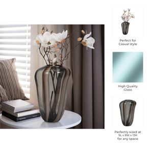 VALEBROOK BROWN GLASS VASE 13 (IN) 10