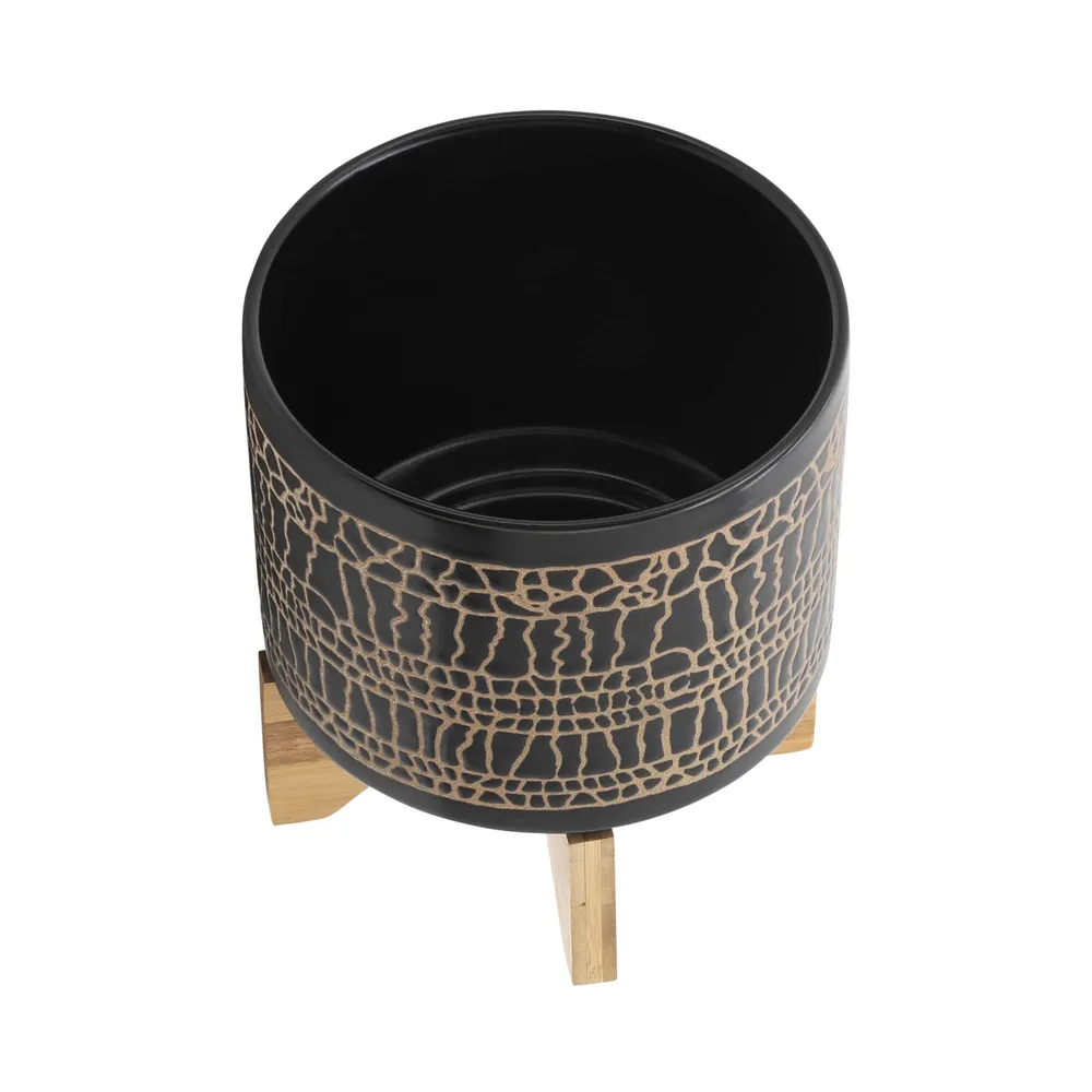 LANDONVIEW SET OF 2 BLACK PLANTER 11 (IN)