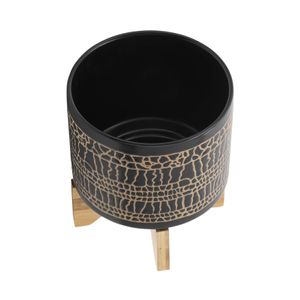 LANDONVIEW SET OF 2 BLACK PLANTER 11 (IN) 6