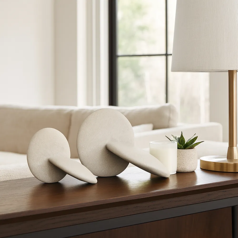 EVERTONSTONE SET OF 2 WHITE DECOR 8 (IN)