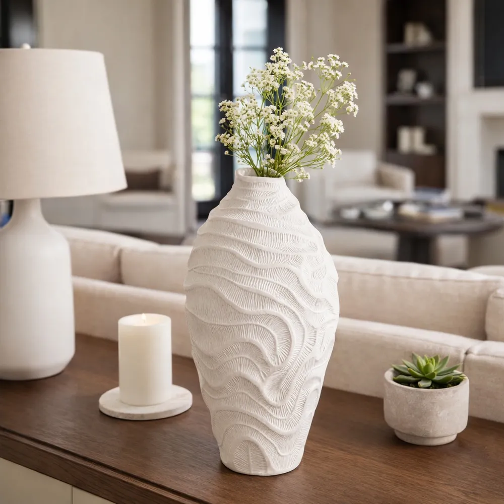 CAMDENSHAW WHITE VASE 14 (IN)