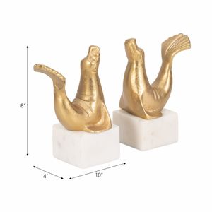 ELMONTWICK SET OF 2 GOLD BOOKENDS 8 (IN) 8