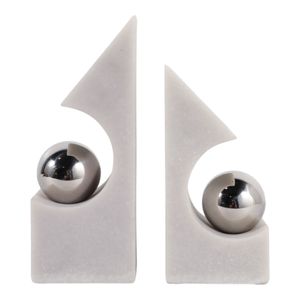 HAZENLAKE SET OF 2 WHITE BOOKENDS 10 (IN) 1
