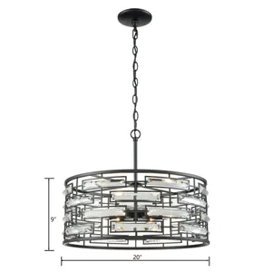Lineo 20'' Wide 6-Light Chandelier - Matte Black 2