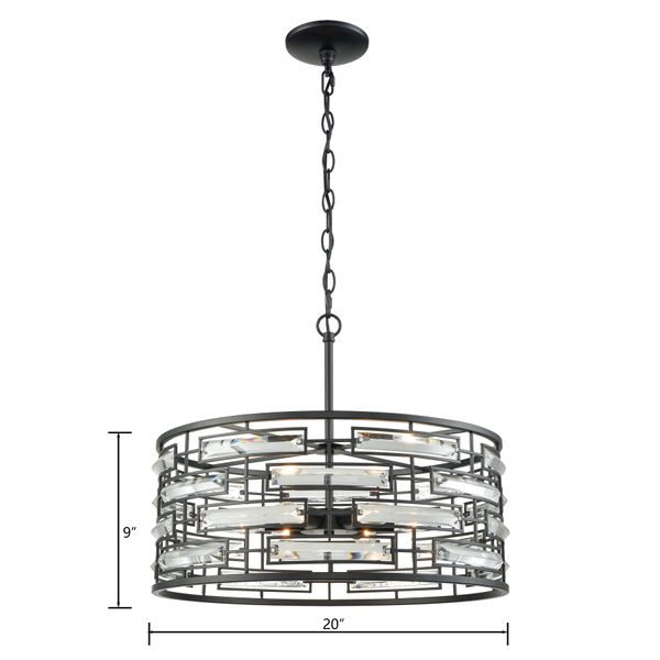 Lineo 20'' Wide 6-Light Chandelier - Matte Black