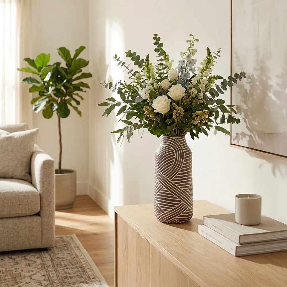 NOLANRUN BROWN VASE 13 (IN)