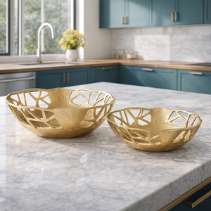 GRAYDONHOLM SET OF 2 GOLD BOWLS 5 (IN) 12