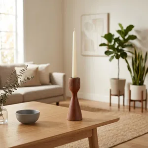 FARLEYSIDE BROWN CANDLE HOLDER 8 (IN) 2