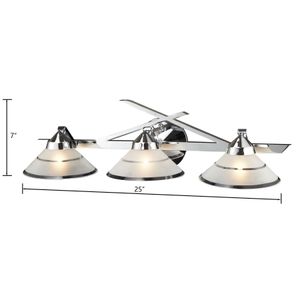 Refraction 25'' Wide 3-Light Vanity Light - Polished Chrome 2