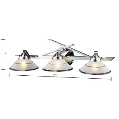 Refraction 25″ Wide 3-Light Vanity Light - Polished Chrome