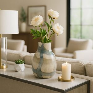 CRANEWORTH BLUE GLASS VASE 10 (IN) 2