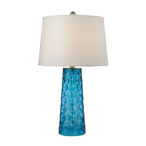 Hammered Glass 27'' High 1-Light Table Lamp - Blue 7