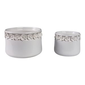 CROSBYGROVE SET OF 2 WHITE PLANTER 7 (IN) 1