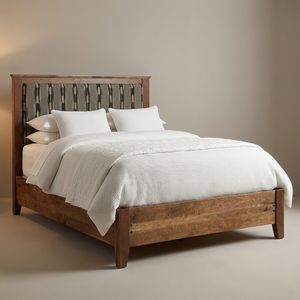 Heartland Walnut Upholstered Bed - Cal King - Premium Fabric 1