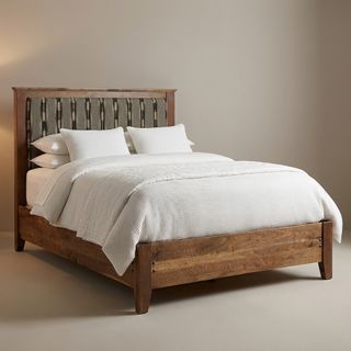 Heartland Upholstered Panel Bed with Rail System - Cal King - Leather