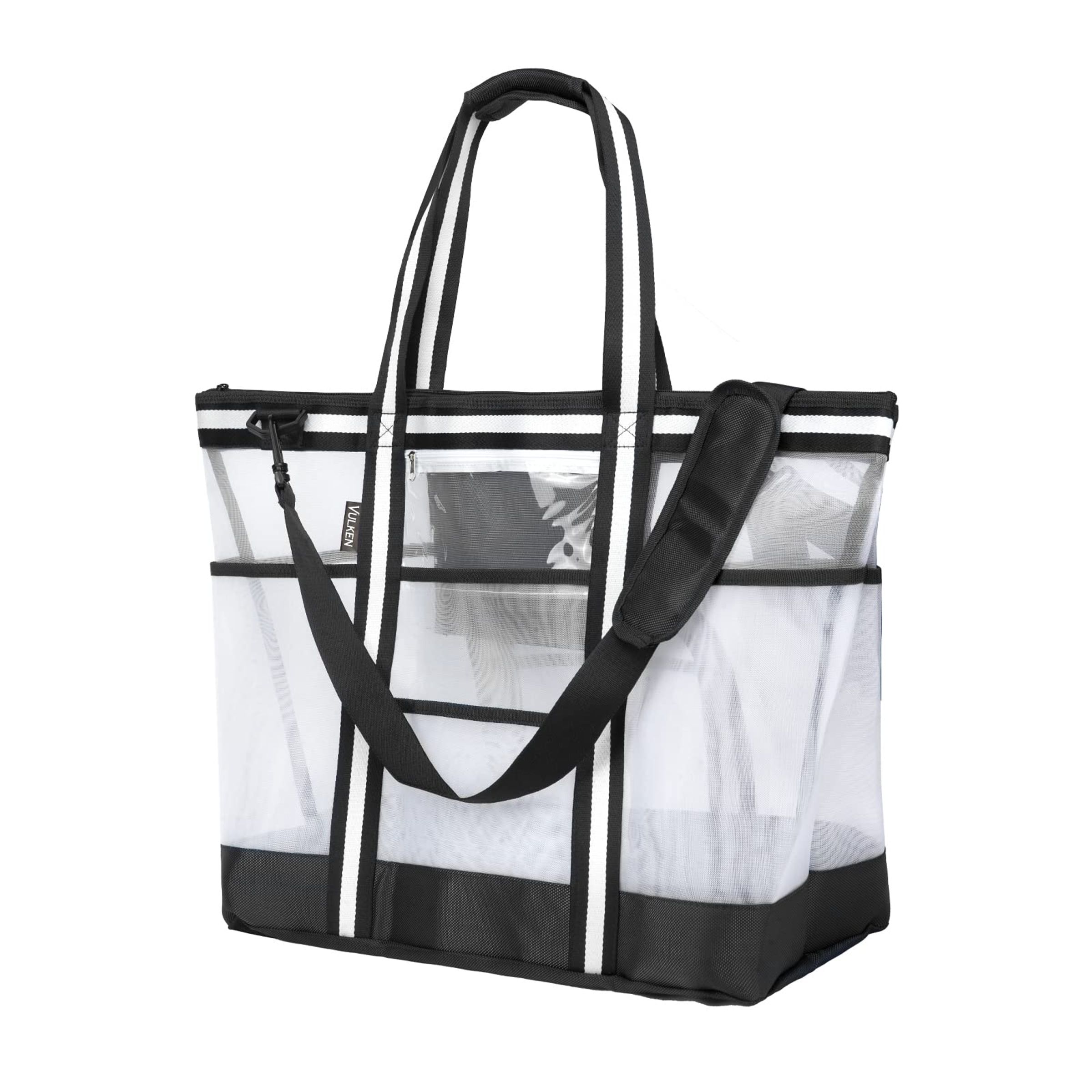 PREMIUM COATED MESH XL BEACH BAG - TURQ