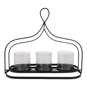 DUNELEY BLACK CANDLE HOLDER 14 (IN) 1