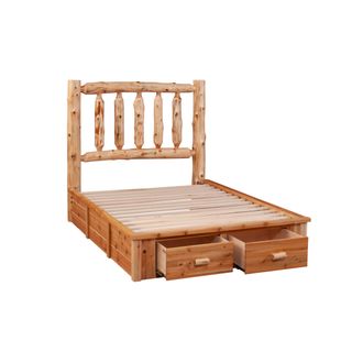 Cedar Log Footboard Dresser for Platform Bed - Three Drawer - Cal King - Vintage