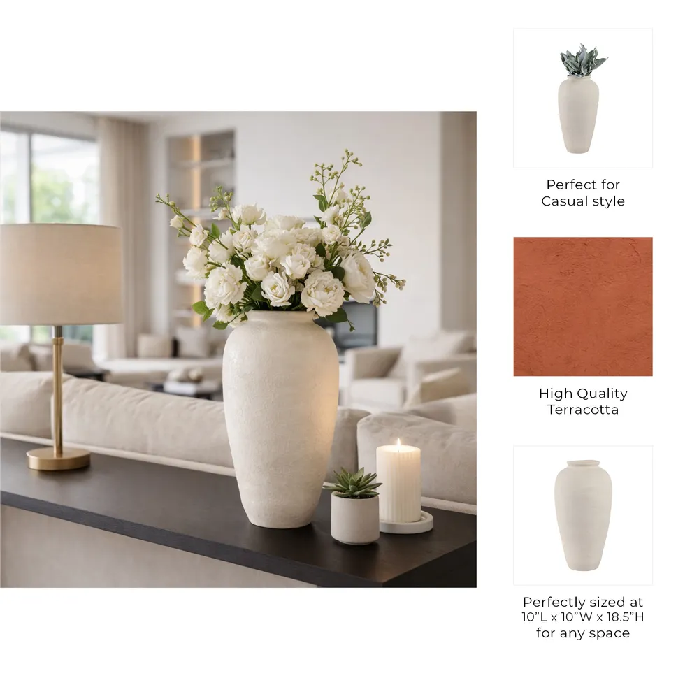 LAKEWOOD WHITE VASE 19 (IN)