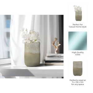 CASPERGROVE GREEN GLASS VASE 10 (IN) 10
